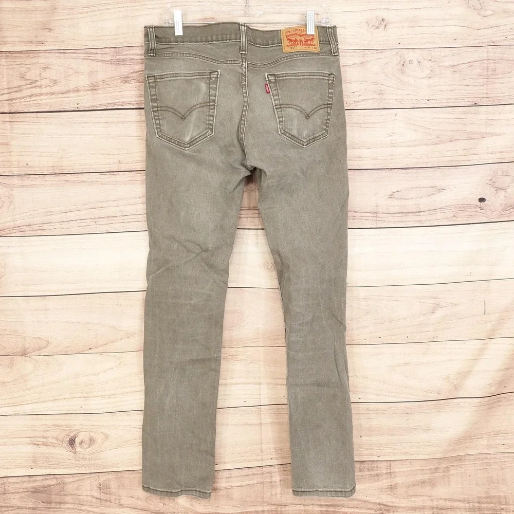 Levis 511 Jeans Mens 33x32 (32x30) Green Medium Wash Slim Tapered Stretch Denim